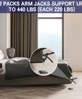 Heavy Duty Furniture Lifter Tools Solid Steel Arm Jacks For Hefting Couches And Heavy Appliances Easy Adjust 15.3 Inch Height with rubber pads
