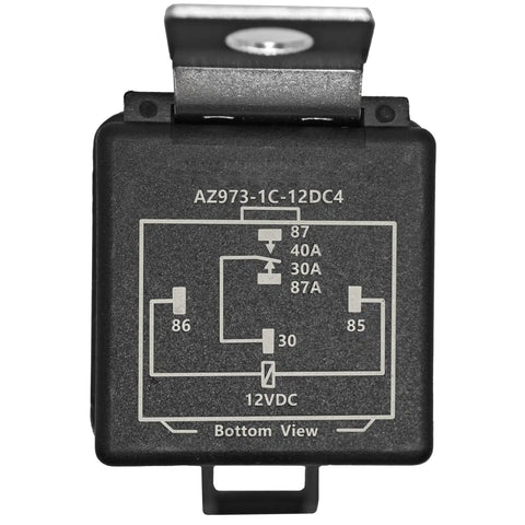 Trim Tilt Relay AZ973-1C-12DC4 12V 40A SPDT Relay for Mercury Outboard Motor Replacement Pack of 2, bottom view with wiring diagram