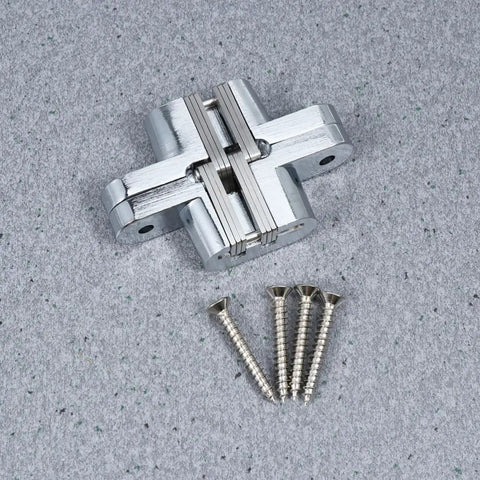 Concealed Cross Hinge Set Heavy Duty Stainless Steel 2 Pack Folding Door Hinges With 180 Degree Opening For Wooden Doors And Tables