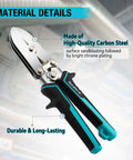 5-Blade Sheet Metal Crimper for Ductwork and HVAC, 22-28 Gauge Galvanized Steel and Stainless Steel, shown with ergonomic handles