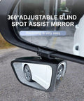 Badass Dual Wing Blind Spot Mirrors For Tesla Cybertruck 2023, adjustable 360° mirror for enhanced rear visibility.