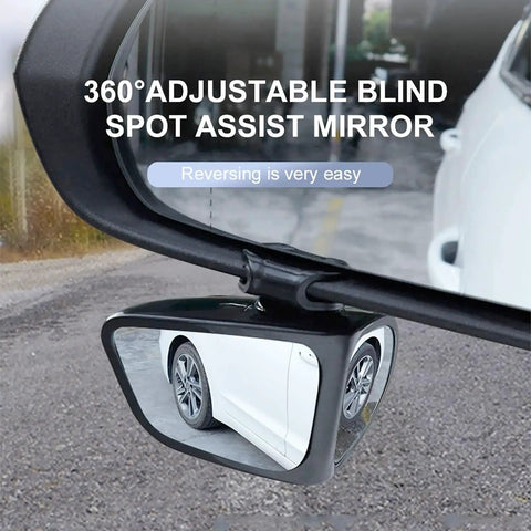 Badass Dual Wing Blind Spot Mirrors For Tesla Cybertruck 2023, adjustable 360° mirror for enhanced rear visibility.