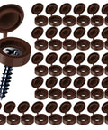 Plastic Hinged Screw Covers With Flip Tops In Brown For Exposed Screws Rust Protection Snap Washer Caps 100 Piece Pack