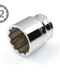 1/2 Inch Drive And 1-1/4 Inch 12-Point Socket With Slim Walls Shallow Well For Extra Clearance Grips Hex Fasteners From More Angles