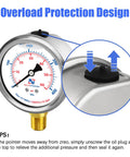 Top Notch Pro Grade Pool And Home Pressure Gauge 0 To 60 PSI with overload protection feature and NPT lower mount