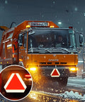 Tough As Nails Slow Moving Vehicle Sign 14x16 Inch Triangle Safety Sign on maintenance rig, weatherproof plastic, pre-drilled holes.