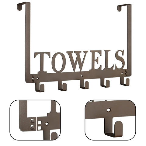 Over The Door Towel Hooks And Wall Mount Rack Heavy Duty Robe Hangers For Bathroom Organizer Detachable Rods