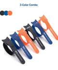 100 Pack 8 Inch Hook And Loop Reusable Cable Ties With 42 Lb Tensile Strength Multi Color Black Blue And Orange For Easy Cable Management Zero Hassle Setup For Desk Or Home Office And Tech Gear