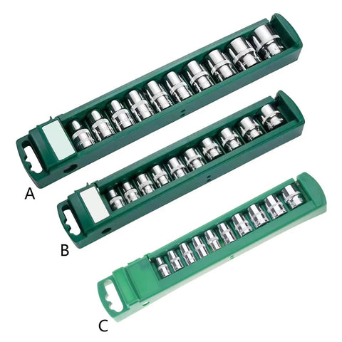 Workhorse Car Socket Tool Kit, 10-Piece Set With Wrenches And Ratchets for Maintenance And Repairs, green holders with sockets