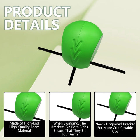 Product details of Connector Golf Training Aid for Swing Improvement and Posture Correction with foam material and brackets.