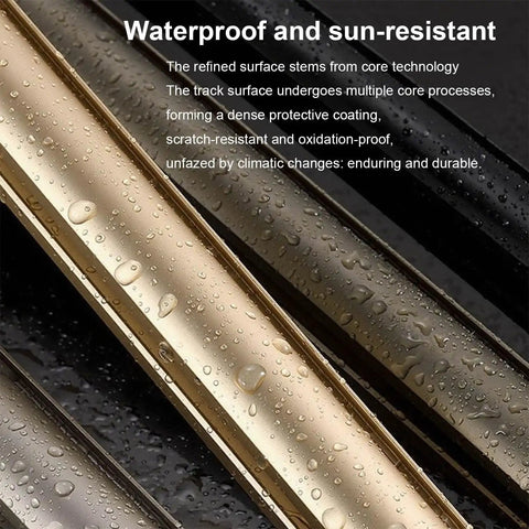 Wall Mounted Blackout Curtain Rod Track 260cm Aluminum Alloy Heavy Duty Rail For Windows Living Room Bedroom Office Bathroom White Finish No Fuss Install And Smooth Operation, water-resistant finish shown