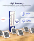 Zigbee Indoor Temperature And Humidity Sensor With LCD Display SNZB-02D Smart Hygrometer Works With Alexa And Google Home For Real Time Remote Monitoring And Home Automation ZigBee 3.0 Hub Required 1 Pack with LCD reading 31.5°C and 39.8% RH