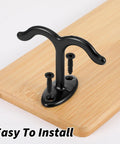 12 Piece Zinc Alloy Double Coat Hooks Set With Screws For Ceiling Or Under Shelf Mounting Heavy Duty Rust Resistant Hooks