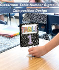Classroom Table Numbers 1 Through 10 With Stands Group Cards For Easy Teacher Management Back To School Decor Team Labels And Signs For Classrooms Today, table 1 sign on desk with metal stand.