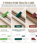 Top Tier Curtain Track Repair Kit Featuring Sixty Super Slick Dual Wheel Rollers And Rust Resistant S Hooks For No Fuss Window Treatments and a Straight Up Fresh Room Refresh Upgrade tools for cleaning window grooves and tracks