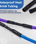 One Quarter Inch Heat Shrink Tubing With Adhesive Lined Dual Wall, 33 Foot Roll, Marine Grade Waterproof Shrink Wrap For Wire Insulation In Electrical, Automotive And Industrial Projects, Three To One Shrink Ratio, Black black heat shrink tubing on wired connections