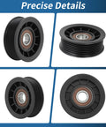 High-Quality Serpentine Belt Idler Pulley For Mercruiser 4.3L 5.0L 5.7L 6.2L Motors black plastic with sealed bearing.