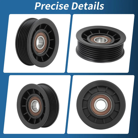 High-Quality Serpentine Belt Idler Pulley For Mercruiser 4.3L 5.0L 5.7L 6.2L Motors black plastic with sealed bearing.