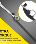 15 Inch Wrench Extender Bar For Maximum Leverage Heavy Duty Torque Multiplier with detailed view of extension attachment