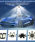 Crazy Bright 25000LM Garage Light with car under spotlight, 8 flexible panels, 6500K LED bulb E26 E27 for barn workshop attic basement ceilings
