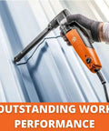 Compact Metal Nibbler Power Tool Featuring 22 Gauge Cutting Capacity For Roofing And Facade Work, cutting metal sheets.