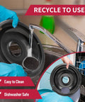 Person cleaning Stove Drip Pan Set For Electric Cooktops, 4 Heavy Duty Enamel Coated Drip Pans, Compatible With Frigidaire under water