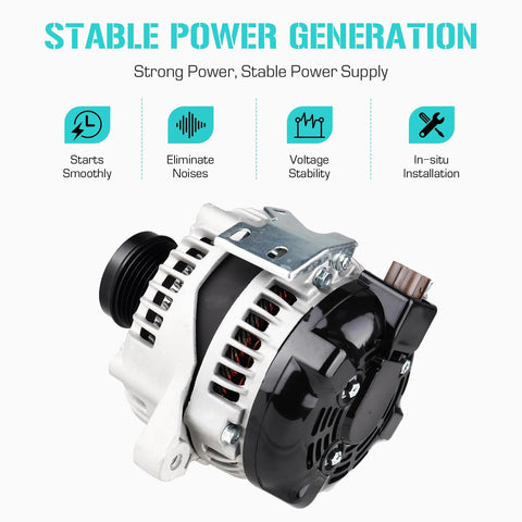 2.4L Alternator Fits Camry 2007-2009 Non Hybrid, Corolla XRS 2.4L 2009-2010, Matrix 2009-2013, Scion xB Base 2008-2013 Replacement Generator