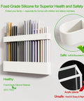 Slick Silicone Straw Holder For Cabinet Door Sturdy Reusable Straw Organizer And Dispenser BPA Free with soft, rounded corners, displaying multiple straws.
