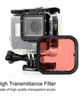 3 Pack Dive Filter Set For GoPro Hero 5 6 7 Black Super Suit Housing Red Light Red and Magenta Color Correction Filter