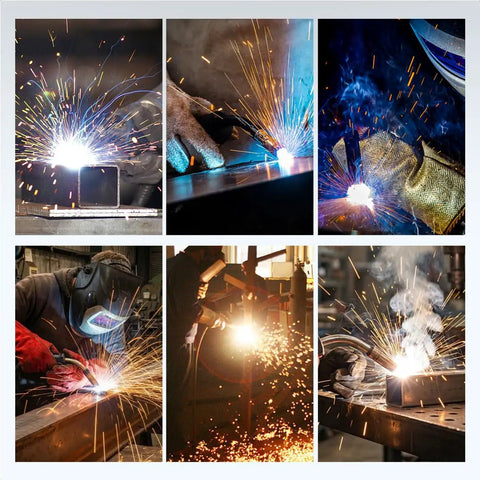 Welding collage showcasing sparks and MIG tips in use; highlights Grab These 20 Millermatic MIG Contact Tips That Fit M10 M15 M25 And M40 Guns For Solid Welds Every Single Time Without Hassles.