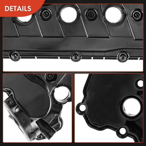 Close-up details of Engine Valve Cover With Gasket And Bolts For VW 2.5L L5 Engines Beetle 2006-2018 Golf Jetta Passat Rabbit