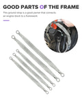 Heavy Duty 5 Pack Copper Ground Straps For Tuned Rides, 10 And 13 Inch Flat Braided Battery Cables With Tinned Terminals, showing five braided ground straps.