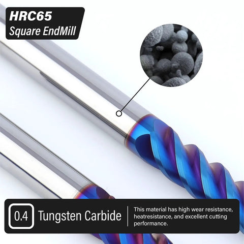 Three Piece Three Sixteenths Inch Tungsten Carbide End Mill Set With Nano Coated Four Flute Micro Grain CNC Milling Cutter Bits