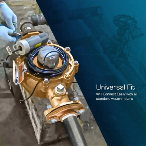 All In One Bronze Water Meter Hardware Kit With 1 1/2 Inch FIP Connection in installation process with universal fit feature