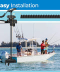 Image showing Replacement Lift Belt Kit For Minn Kota Ulterra Trolling Motors 2770820 Fits All Ulterra Models installed on boat.