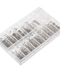 Assorted Eyeglass Repair Screws Kit For Sunglasses And Watches, Durable Metal Fasteners in a clear portable case, multiple sizes visible.