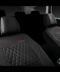 Premium Quilted Leather Front Seat Covers For Cars, Waterproof PU Vinyl, Airbag Compatible, Two Piece Set, Black interior view