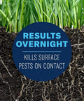 Image showing the effectiveness of 24 Hour Grub Killer Plus Granules For Lawns Kills Grubs Ticks Listed Pests Fast.