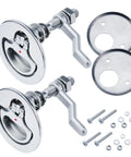 Marine Grade Cam Latch For Boats 316 Stainless Steel Hatch Lock Set With Back Plate Flush Pull Handle Adjustable Arm Includes Screws Rugged Deck Hardware For Yachts Ships And RVs Salt Life Ready displayed with components