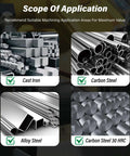 ALYICIA carbide chamfer end mill, 60°, 1/4 in shank; scope: Cast Iron, Carbon Steel, Alloy Steel, Carbon Steel 30 HRC