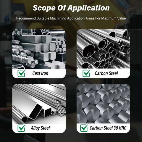 ALYICIA carbide chamfer end mill, 60°, 1/4 in shank; scope: Cast Iron, Carbon Steel, Alloy Steel, Carbon Steel 30 HRC