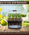Self Watering Seed Starter Trays Kit With Humidity Dome 5 Pack 60 Cell Seedling Trays For Indoor Gardening Easy Germination