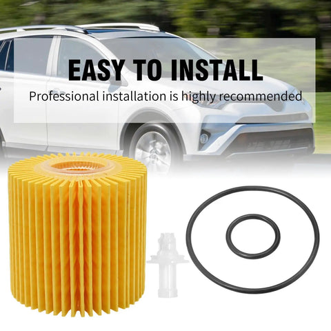 5Pcs Oil Filter Kit 04152-YZZA1 Replacement For Toyota Avalon Camry RAV4 Sienna ES300h ES350 IS200t RX350 RX450h And Lexus Models Top Quality Pro Grade Car Oil Filter Set with installation instructions