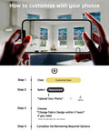 Level Up Your Home With These Dope Custom Photo Printed Motorized Blinds Featuring Effortless Remote Control Operation Fully Custom Sized Smart Roller Shades To Block Sunlight And Add Some Fresh Vibes To Any Room: Customization steps shown on phone.