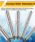 Medium Duty Roller Conveyor Tubes For Smooth Factory Operations And Boat Trailer Builds Built Damn Tight Small Diameter Flow Line Ready To Haul Straight Ahead Package Of Four Precision Shafting showing various diameters.