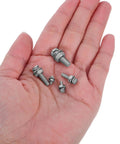 Zinc Alloy Cross Pan Head Screws Nuts And Washers Kit For Secure Machinery Assembly And Repair in a hand, showcasing hardware size.