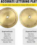 Premium Quality Heavy Duty Inside Ring Engraver Double Sided Dial Stamp showing brass lettering plate with A-Z and 1-9 engravings.