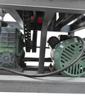 Dinenovate 2.2Kw Electric Pipe Bender Machine for Square And Round Tubing Cold Bending Tool's motor and chain drive undercarriage.