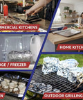 Heavy Duty Aluminum Foil Roll 18 Inch By 500 Feet For Cooking And Grilling Catering And Restaurant Use Extra Thick Commercial Grade Tin Foil Resists Tears And Leaks Multipurpose Food Service Foil used in various kitchen settings and outdoor grilling