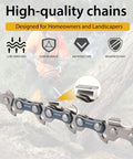 Close-up of a chain from the 16 Inch Chainsaw Bar And Chain Kit With 3 Eighth LP Pitch And.050 Gauge 56 Drive Links Includes 4 Chains 1 Bar 1 File And Gloves